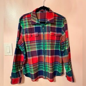 Chaps Multicolor Plaid Button Down Shirt